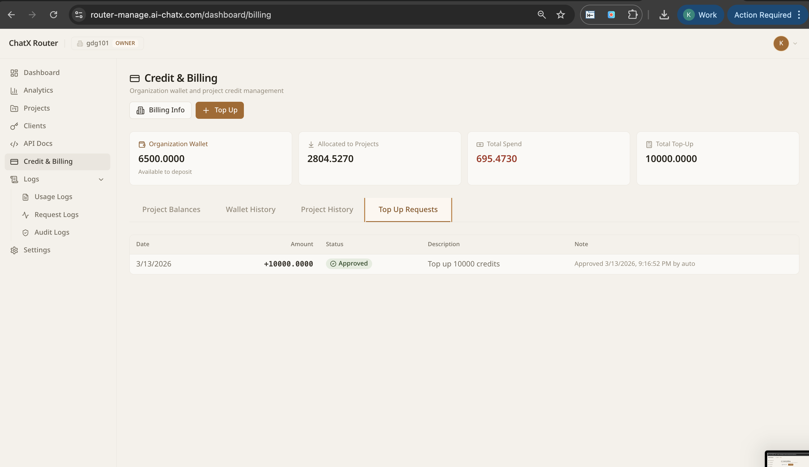 NextBrain dashboard — organization spend, active projects, top models, and recent activity